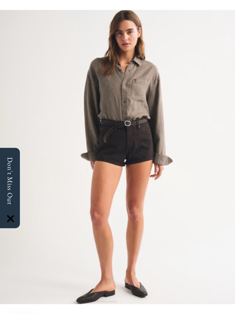 NWOT Abercrombie Shorts - High Rise Denim Micro Short - Dark Brown 32”